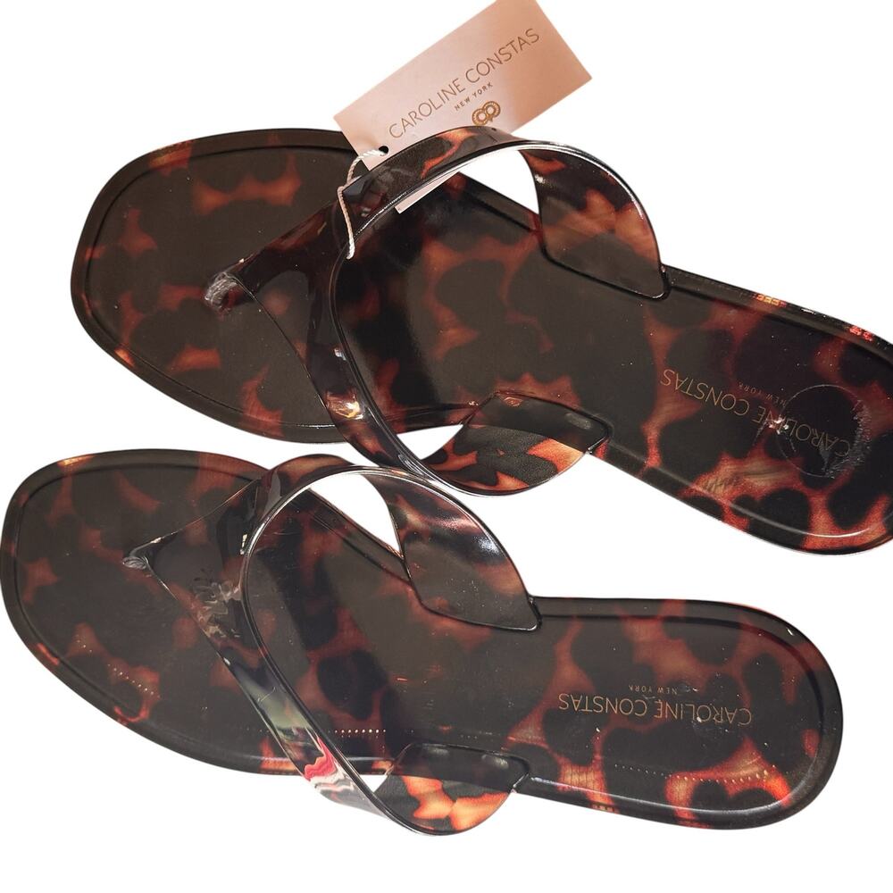 Caroline Constas Tropic Jelly Tortoise Thong Sandals Size 10
